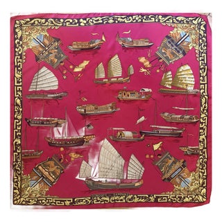 Hermès Jonques Et Sampans Silk Scarf 1999 From Françoise De La Perriere For Sale