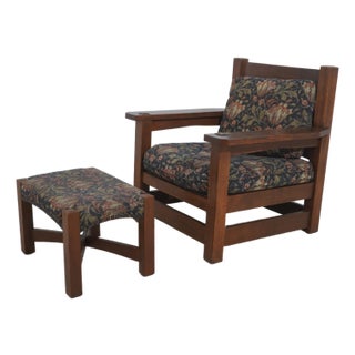 Stickley Mission Oak Eastwood Chair & Ottoman For Sale