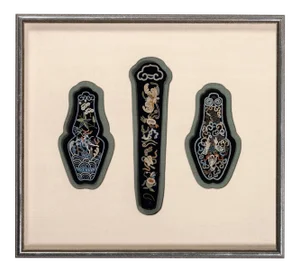 Framed Antique Chinese Textile Groups Qing Dynasty Provenance