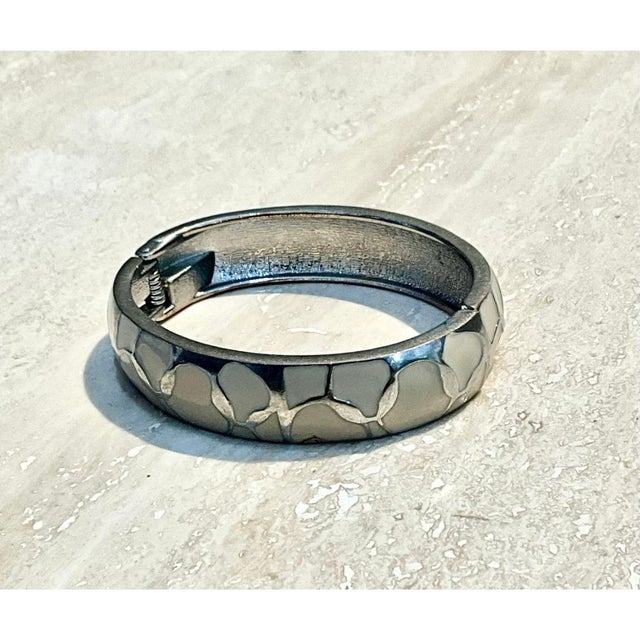 Vintage Silver & Enamel Clamper Bracelet For Sale - Image 12 of 12