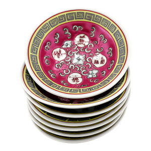Late 20th Century Set of 7 Chinese Famille Rose Longevity Porcelain Bowls, Jingdezhen