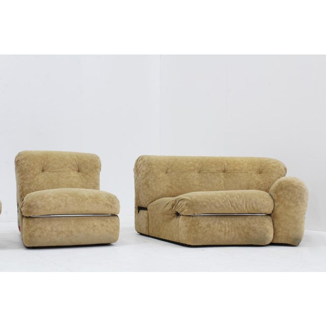 Vintage Italian Curved Modular Chrome Sofa, 1970s, Set of 4 For Sale - Image 9 of 11
