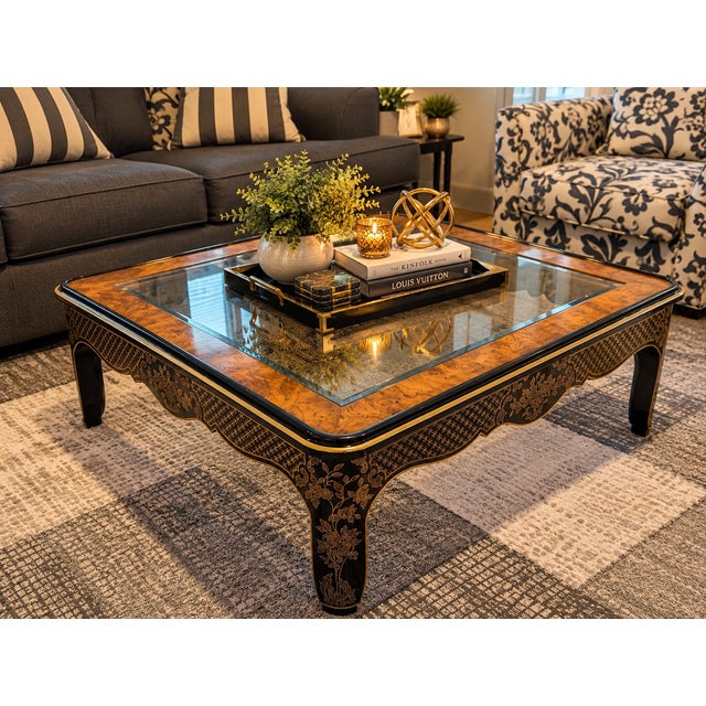 Elevate your living space with this striking vintage square coffee table from the highly coveted "Et Cetera" Collection by...