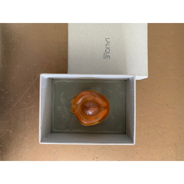 Amber Lalique Amber Crystal Sitting Figure - Signed and With Box For Sale - Image 8 of 9