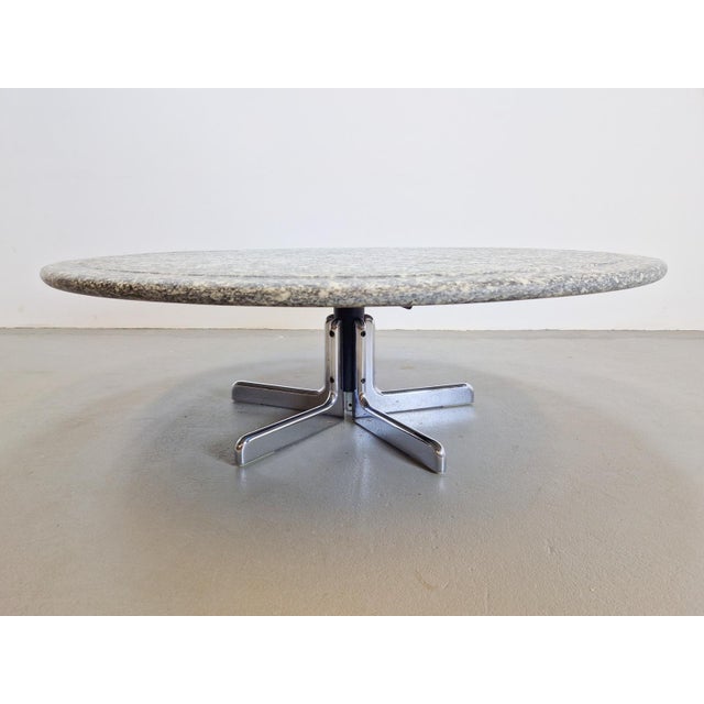 Gray Round Granite Coffee Table by Ammannati & Vitelli for Bruno Brunati, Italy, 1970s For Sale - Image 8 of 15