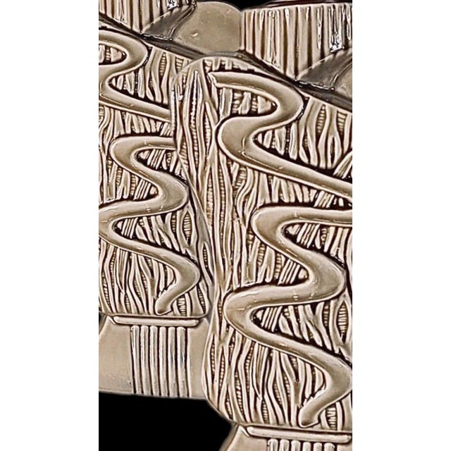 40s Pair Phil-Mar Style Art Deco Mid Century Modern Abstract Ceramic Table Lamps For Sale In Tampa - Image 6 of 12