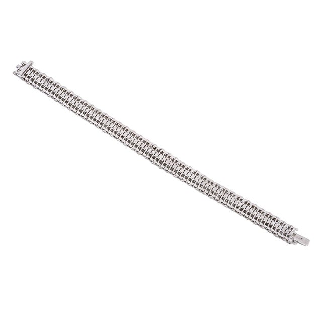 Early 21st Century 16.50 Carat Serpent Diamond Bracelet 18k White Gold For Sale - Image 5 of 6