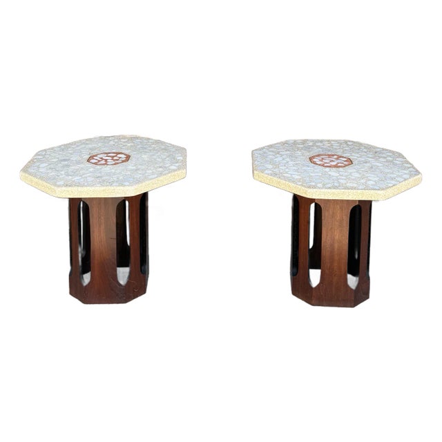 Harvey Probber Mid Century Travertine Side Tables For Sale