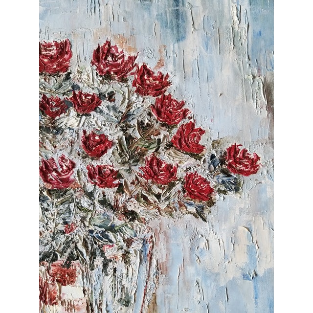 Contemporary "The Roses" Contemporary Original Expressionist Still Life Painting For Sale - Image 3 of 8