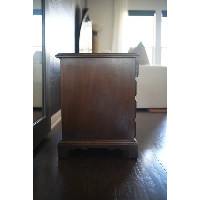 Drexel Vintage Drexel "18th Century Collection" Mahogany 4-Drawer Nightstand For Sale - Image 4 of 8