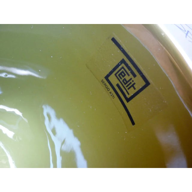 1960s Space Age Italian Green Ceramic Ashtray, 1960s For Sale - Image 5 of 7