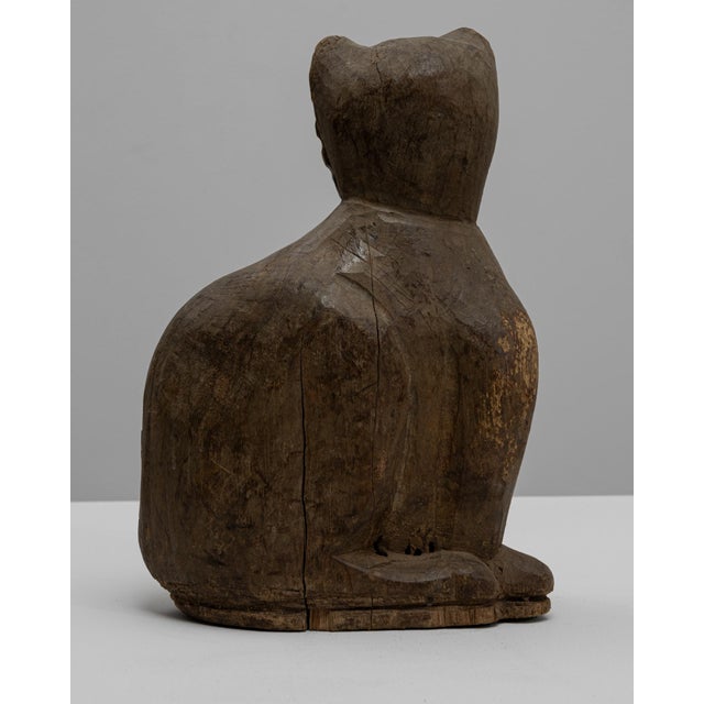 20th Century French Wooden Cat Sculpture For Sale - Image 14 of 18