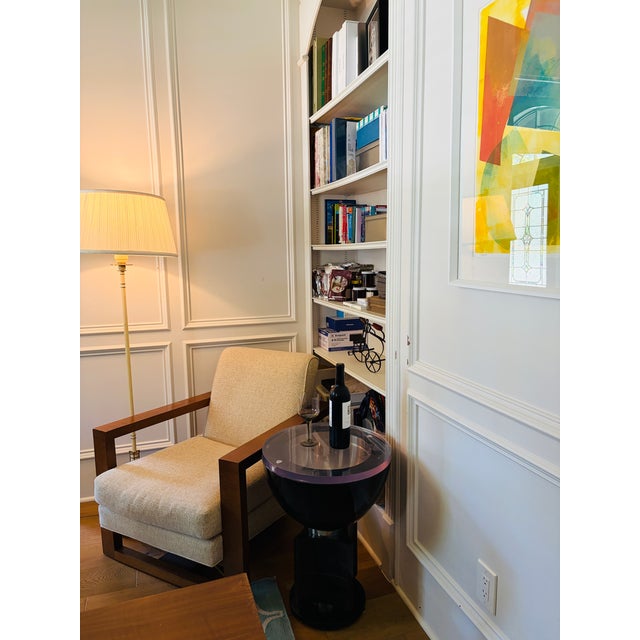 Monumental Postmodern Sculptural Smoked Acrylic & Aluminum Side Table, C. 1980s For Sale In Houston - Image 6 of 18