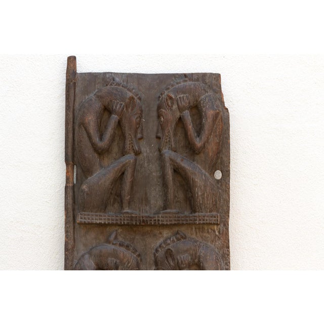 Brown Rare Double Sided Carved Cosmic African Door For Sale - Image 8 of 10