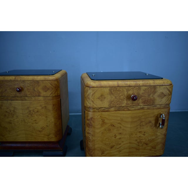 1930s Art Deco Bedside Tables, Former Czechoslovakia, 1930s, Set of 2 For Sale - Image 5 of 18