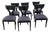 1980s Postmodern Pietro Costantini "Corfu" Black Lacquer Dining Chairs - Set of 6 For Sale