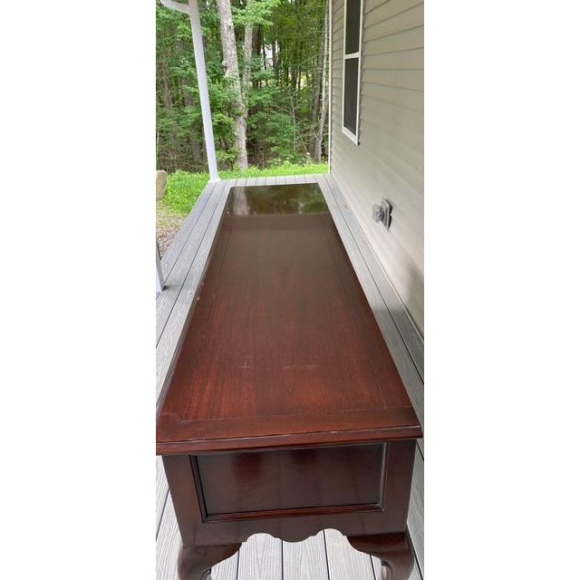 Brown Vintage Kindel Mahogany Queen Anne 3-Drawer Sideboard W/Keys For Sale - Image 8 of 18