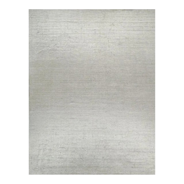 2010s Rug & Kilim’s Modern Rug in Solid Gray and Off-White Striae - 13x17 For Sale