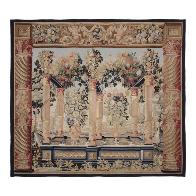 Garland Columns Handwoven Tapestry - 214 X 242 Cm (7'0" X 7'9") - Requires Rod Size 6 For Sale