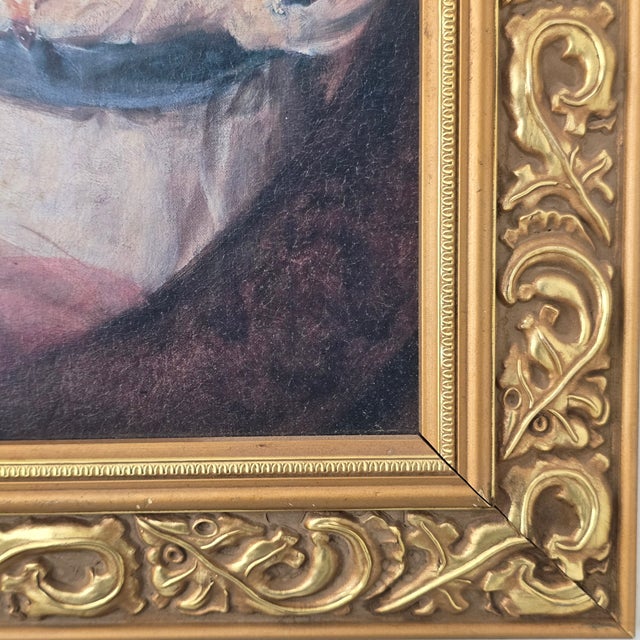 30x30in The Calmady Children by Thomas Lawrence Print with ornate gold frame.