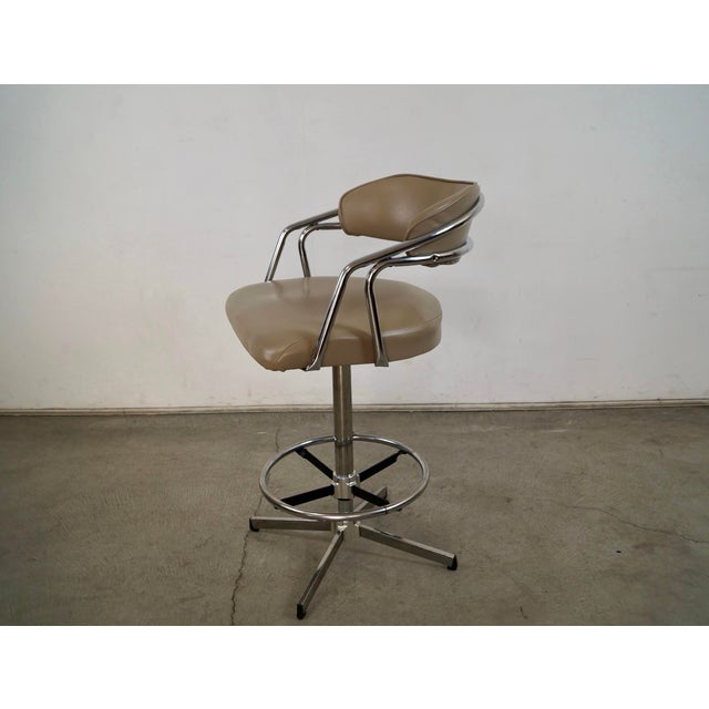 DIA - Design Institute America 1960’s Mid-Century Modern Chrome Adjustable Counter Stool / Bar Stool For Sale - Image 4 of 12