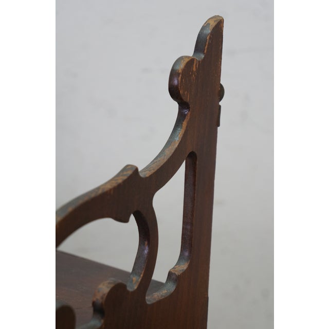 Mid 20th Century Chinese Chippendale Mahogany Fretwork Mirrored Hanging Curio Shelf Rack 24" For Sale - Image 6 of 17