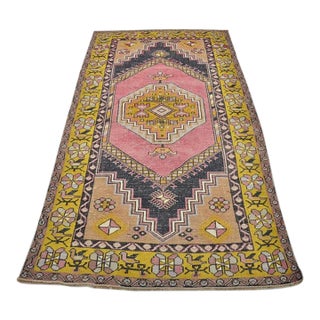1950s Handknotted Oushak Floral Carpet For Sale