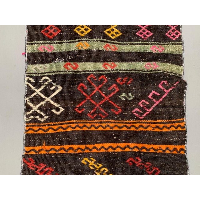 Turkish Narrow Kilim Runner Rug For Sale - Image 6 of 7