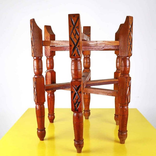 Wood Moroccan Wooden Folding Table Base For Sale - Image 7 of 7