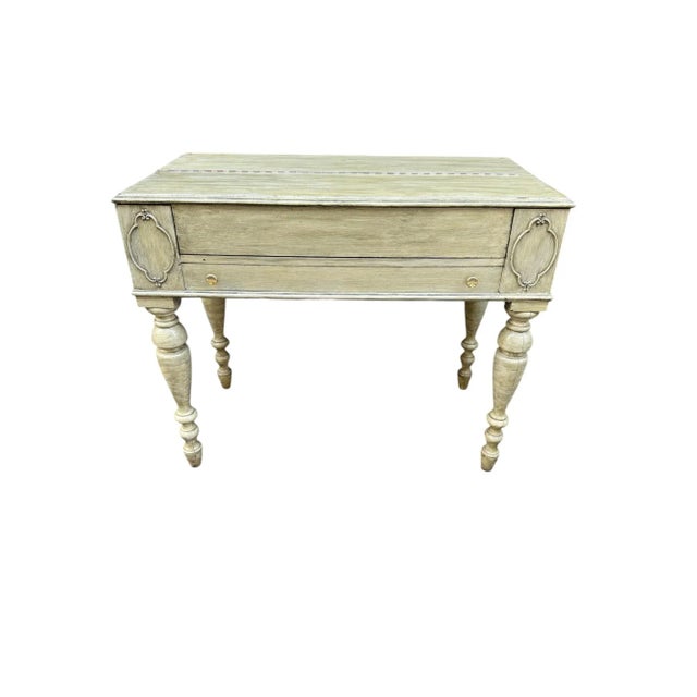 Traditional Hekman Green Painted Spinet Writer's Desk For Sale - Image 3 of 11