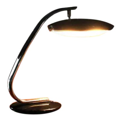 Nice heavy metal body built vintage Fase table lamp. Made in Spain.