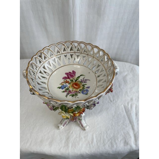 Antique Dresden Porcelain Compote For Sale In Atlanta - Image 6 of 9