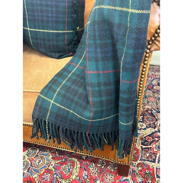 English Vintage Ralph Lauren Wool Tartan Throw For Sale - Image 3 of 11