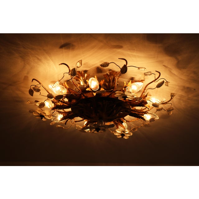 Italian Flowers Florentine Chandelier in Murano Glass from Banci Firenze, 1970 For Sale - Image 6 of 10