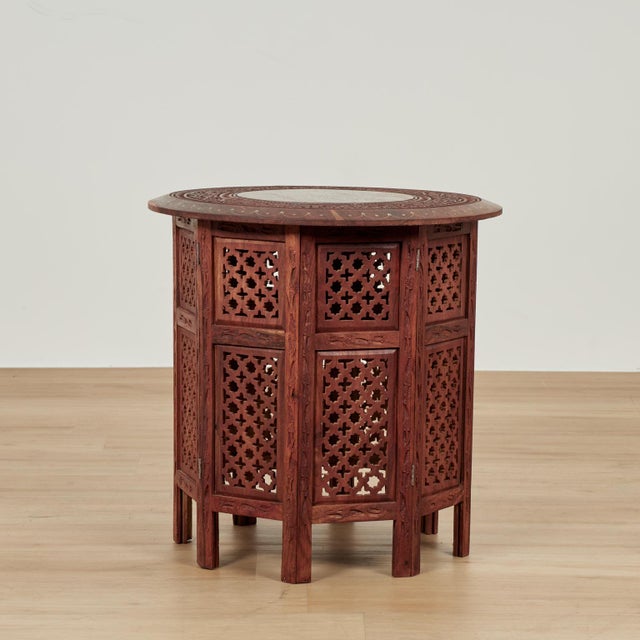 Pair of Antique Anglo Indian Carved and Inlaid Stands For Sale - Image 12 of 16