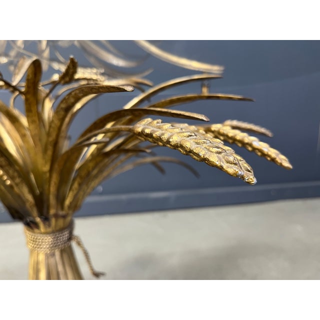 Vintage Glass and Gilt Metal Sheaf of Wheat Coffee Table in the style of Coco Chanel, 1960s For Sale - Image 10 of 10