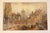 Late 19th century English framed watercolor by Frederick Mew. Scene of a town with bridge & waterway, Gothic town gate,...