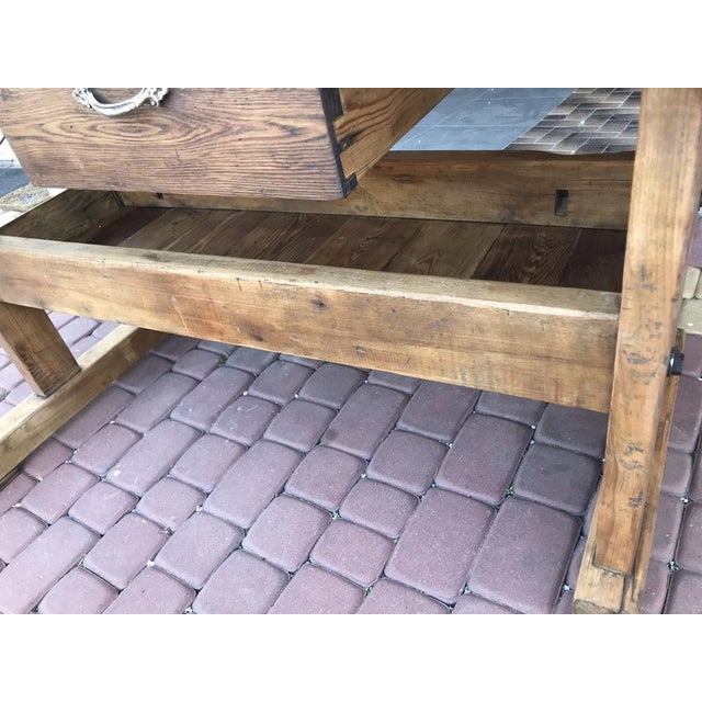 Carpenters Workbench with Drawer and Shelf, 1900s For Sale - Image 6 of 18