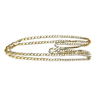 115 Gm 18 Karat Yellow Gold Handmade Chain 76 Inch Unique Opera Length For Sale