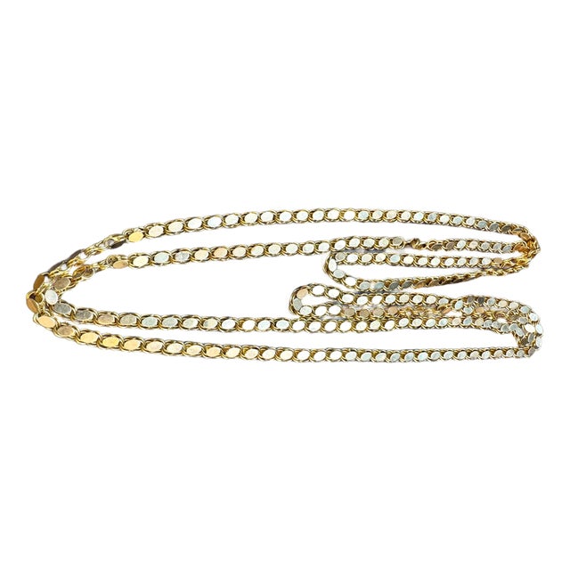 115 Gm 18 Karat Yellow Gold Handmade Chain 76 Inch Unique Opera Length For Sale