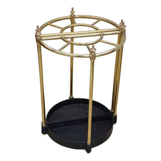 Brass Umbrella Stands, 1920, Set of 2 For Sale