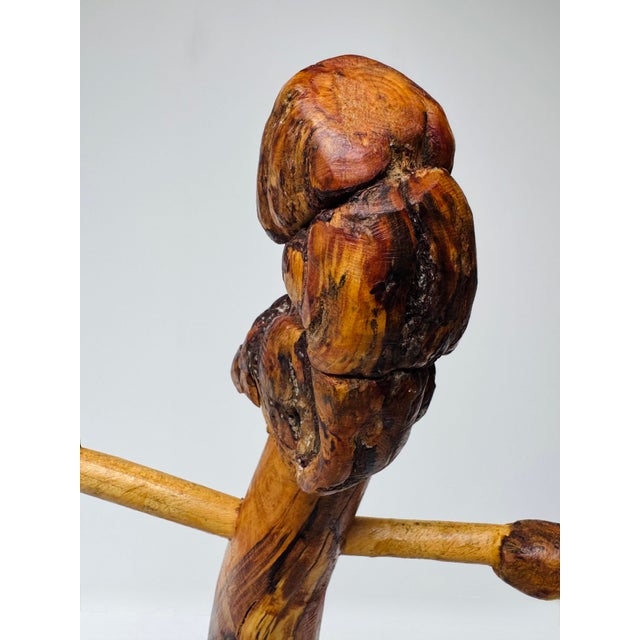 Wood Handcrafted Burlwood Mug Tree, Artisan Live Edge Coffee Cup Holder Rack For Sale - Image 7 of 12