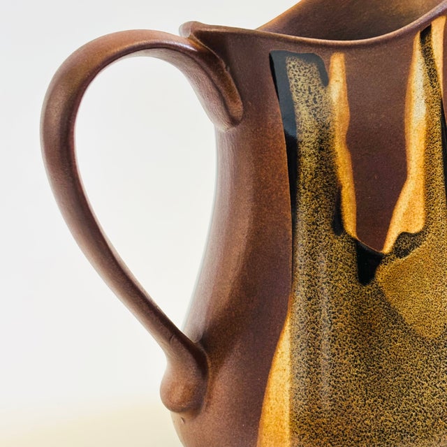 Brown Large Mid Century Pottery Craft Pitcher by Robert Maxwell For Sale - Image 8 of 11