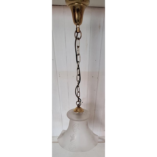 Vintage Ceiling Lamp with Frosted Glass Shade from Kaiser, 1980s For Sale - Image 4 of 9