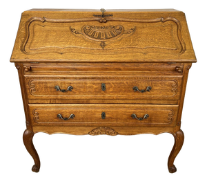 Vintage French Louis Oak Secretaire