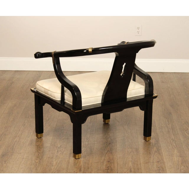 Black Century Furniture 'Chin Hua' Black Lacquered Chinoiserie Armchair For Sale - Image 8 of 12