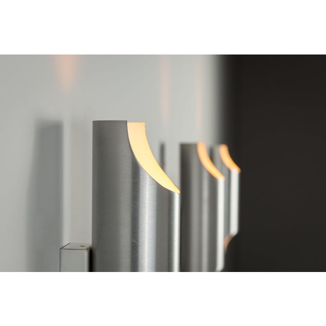 Metal Cylindrical Aluminium Wall Lamps, 1970s, Set of 3 For Sale - Image 7 of 15