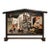 Incredible Antique Japanese Hand Painted Tsuitate Wood Table Screen Traditional Sake Brewery Scene Japan Asian Home Decor For Sale