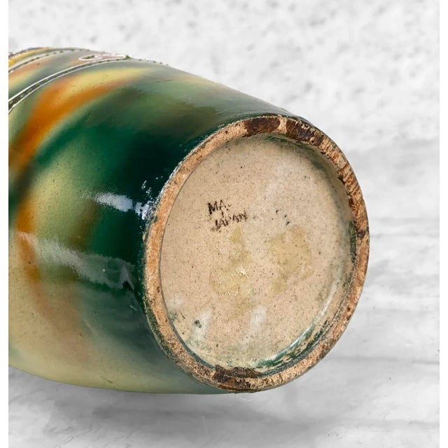 Vintage Japanese Porcelain Crane Bird Motif Handle Vase For Sale - Image 10 of 10