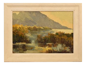 P. Genet, Landscape, Early 20th-Century, Oil on Canvas, Framed